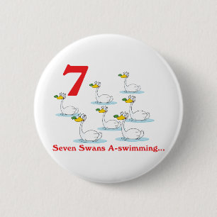 Macaron Rond 5 Cm 12 jours sept cygnes nageant