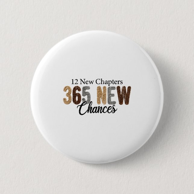 Macaron Rond 5 Cm 12 New Chapters 365 New Chances  (Devant)