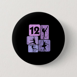 Macaron Rond 5 Cm 12e anniversaire fille danseuse Ballet Ballerina 1