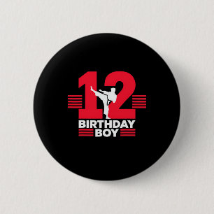 Macaron Rond 5 Cm 12e anniversaire Karate Boy 12 ans Taekwondo Lo