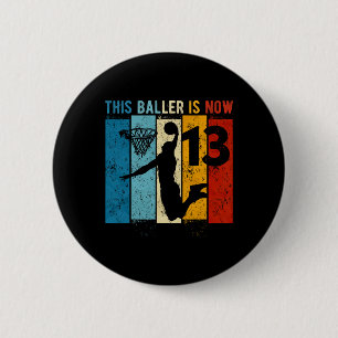 Macaron Rond 5 Cm 13 ans Bysketbyll 13e anniversaire garçon
