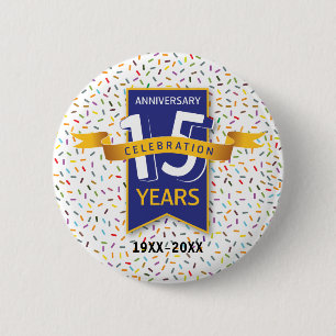 Macaron Rond 5 Cm 15 e ANNIVERSAIRE Design