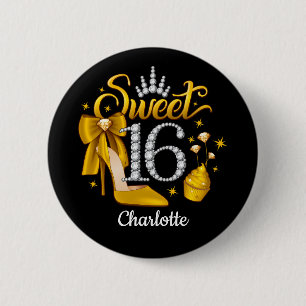 Macaron Rond 5 Cm 16e anniversaire. Doux 16 fille
