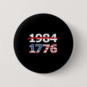 Macaron Rond 5 Cm 1776 American Patriot Design Company résiste 1984 