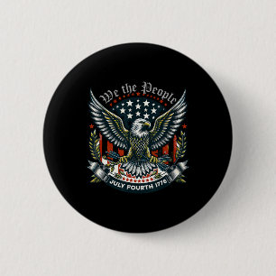 Macaron Rond 5 Cm 1776 Vie Liberté Poursuite Du Bonheur 4 Juillet