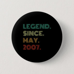 Macaron Rond 5 Cm 18 Ans Légende depuis mai 2007 18ème anniversaire