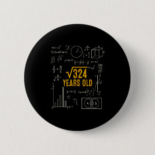 Macaron Rond 5 Cm 18e anniversaire Racine carrée de 324 J'aime les m