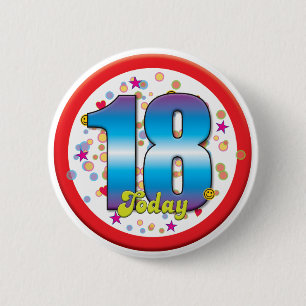 Macaron Rond 5 Cm 18ème Anniversaire aujourd'hui v2