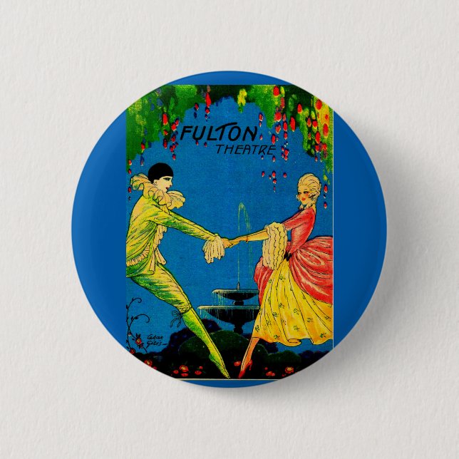 Macaron Rond 5 Cm 1927 Le programme Fulton Theatre couvre l'art (Devant)