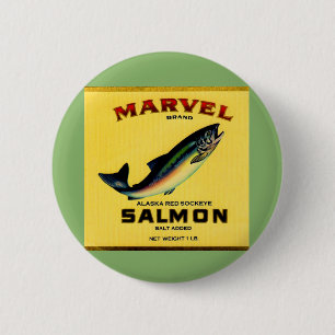 Macaron Rond 5 Cm 1930s Marvel saumon peut étiquette