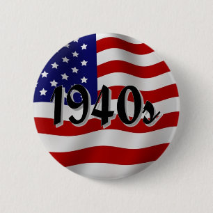 Macaron Rond 5 Cm 1940s American Flag