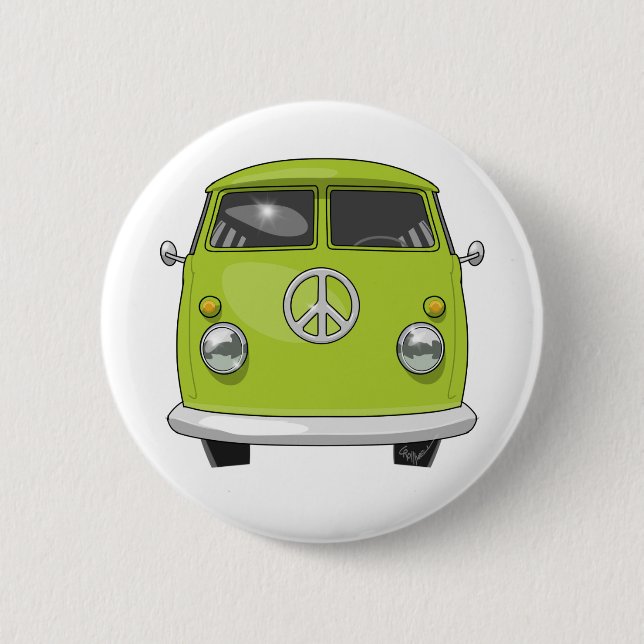 Macaron Rond 5 Cm 1960 Van hippies (Devant)