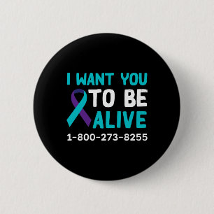 Macaron Rond 5 Cm 1 800 273 8255 - Journée de prévention du suicide 