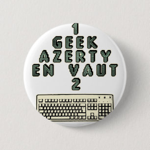 Macaron Rond 5 Cm 1 GEEK AZERY en vaut 2 - Jeux de motsT