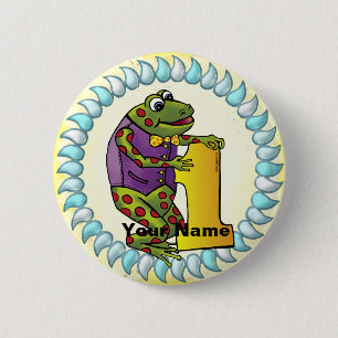 Macaron Rond 5 Cm 1er bouton épingle de grenouille anniversaire