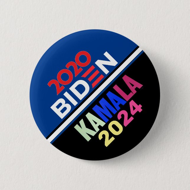 Macaron Rond 5 Cm 2020 Biden / Kamala 2024 (Devant)