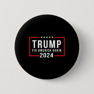 Macaron Rond 5 Cm 2024 Réparez l'Amérique Donald Trump 2024