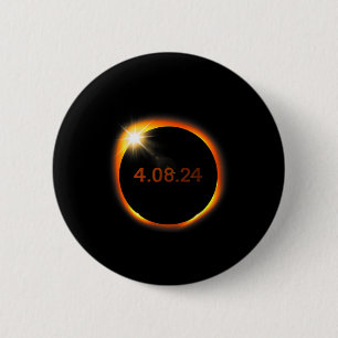 Macaron Rond 5 Cm 2024 Solar Eclipse Américain Totality Spring 4.08.