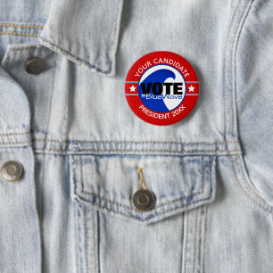 Macaron Rond 5 Cm 2024 TOUT CANDIDAT Vague Bleue   Modèle candidat