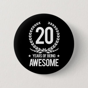 Macaron Rond 5 Cm 20ème Anniversaire (20 ans d'être impressionnant
