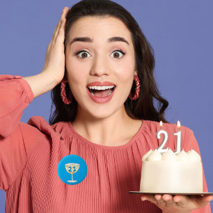 Macaron Rond 5 Cm 21e anniversaire insigne épingle 21 ans célébratio