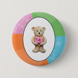 Macaron Rond 5 Cm 21ème Ours de nounours d'anniversaire