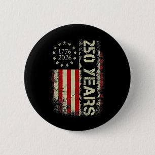 Macaron Rond 5 Cm 250 Ans 1776-2026 250e Anniversaire Usa Drapeau Am