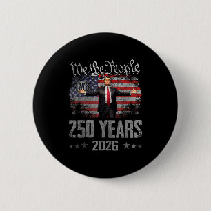 Macaron Rond 5 Cm 250 Ans 1776-2026 250e Vintage Trump Américain 4
