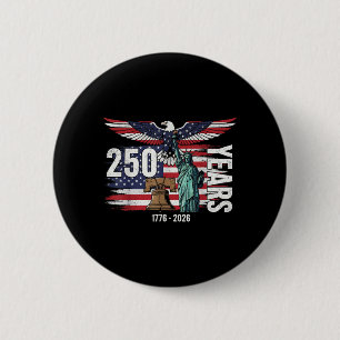Macaron Rond 5 Cm 250 Ans 1776 2026 Amérique 4 juillet Aigle