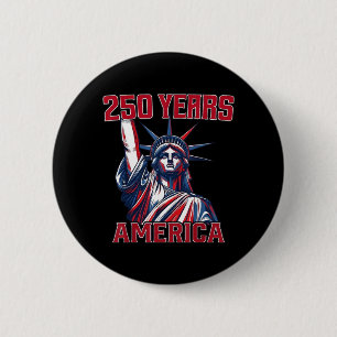 Macaron Rond 5 Cm 250 Ans AAAmerica Statue de la Liberté Drapeau USA