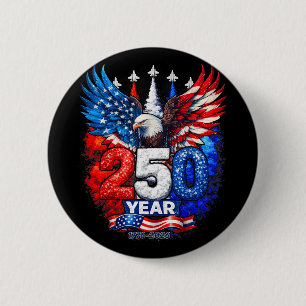 Macaron Rond 5 Cm 250 Ans Américain 1776 2026 250e USA Patriotique