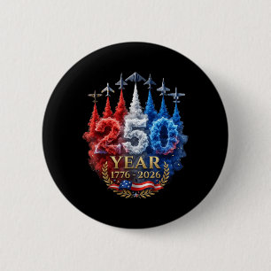 Macaron Rond 5 Cm 250 Ans Américain 250e USA Patriotique 4 juillet