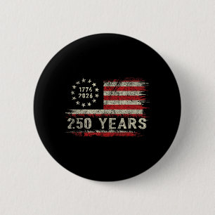 Macaron Rond 5 Cm 250 ans d'anniversaire américain 250e Indépendance