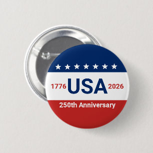 Macaron Rond 5 Cm 250e anniversaire des États-Unis 1776 2026 4 juill