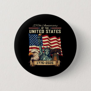 Macaron Rond 5 Cm 250e anniversaire États-Unis 250e Drapeau américai