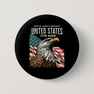 Macaron Rond 5 Cm 250e anniversaire États-Unis Drapeau américain pat