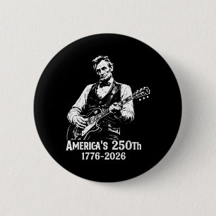 Macaron Rond 5 Cm 250e anniversaire Usa Abe 16e président Guitare 25