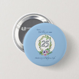 Macaron Rond 5 Cm 25e anniversaire de la couronne catholique et de l
