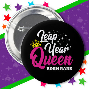 Macaron Rond 5 Cm 29 fév Année bissextile Reine Jour bissextile Anni