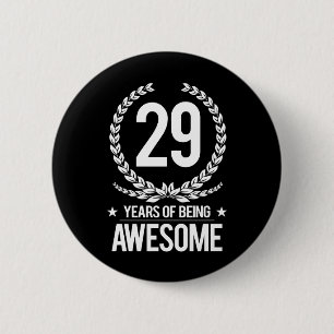 Macaron Rond 5 Cm 29ème Anniversaire (29 ans d'être impressionnant
