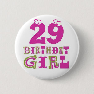 Macaron Rond 5 Cm 29ème Insigne de bouton de fille d'anniversaire