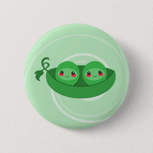 Macaron Rond 5 Cm 2 POIS dans une COSSE - bouton