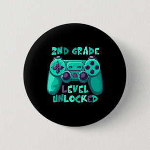 Macaron Rond 5 Cm 2e année Garçons Gamer Niveau Ck À l'école Premier