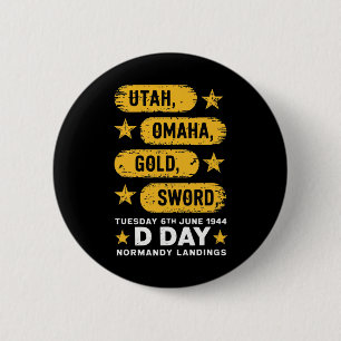 Macaron Rond 5 Cm 2ème guerre mondiale D Day Beaches World War 2 Arm