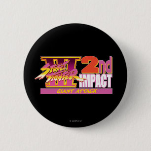 Macaron Rond 5 Cm 2ème logo d'impact de Street Fighter III