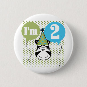 Macaron Rond 5 Cm 2èmes T-shirts et cadeaux d'anniversaire de zèbre