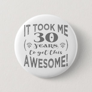 Macaron Rond 5 Cm 30e anniversaire Awesome