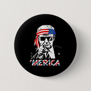 Macaron Rond 5 Cm 'merica Trump Joyeux 14 Juillet Trump Américai