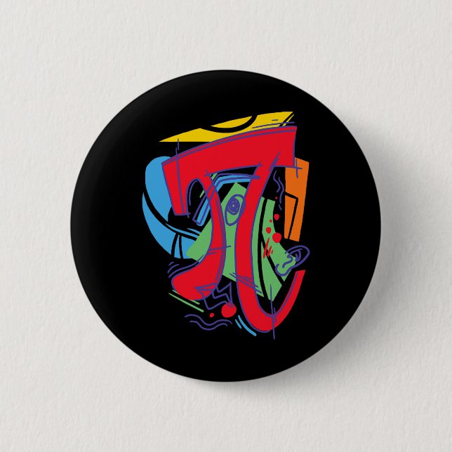 Macaron Rond 5 Cm 3.14 Conception Des Maths Pour Pi Day (Devant)