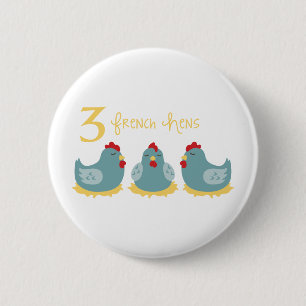 Macaron Rond 5 Cm 3 poules françaises